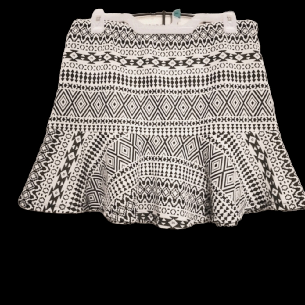 Vera Wang Princess Gray Black and White Mini Skirt